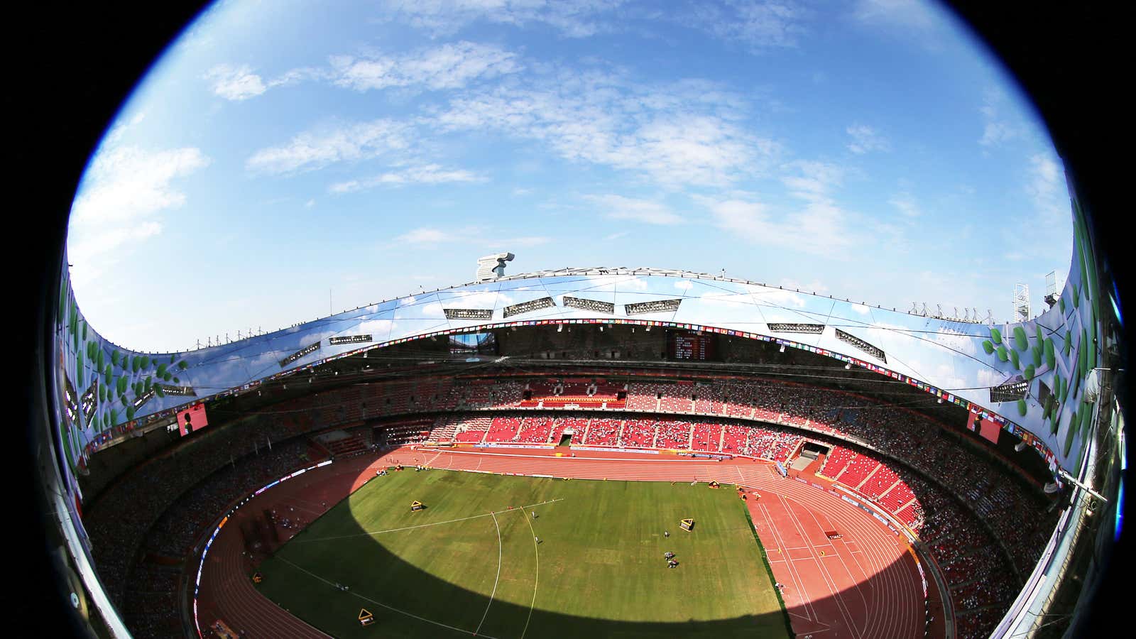 The view from the Bird’s Nest Stadium, Aug. 26.