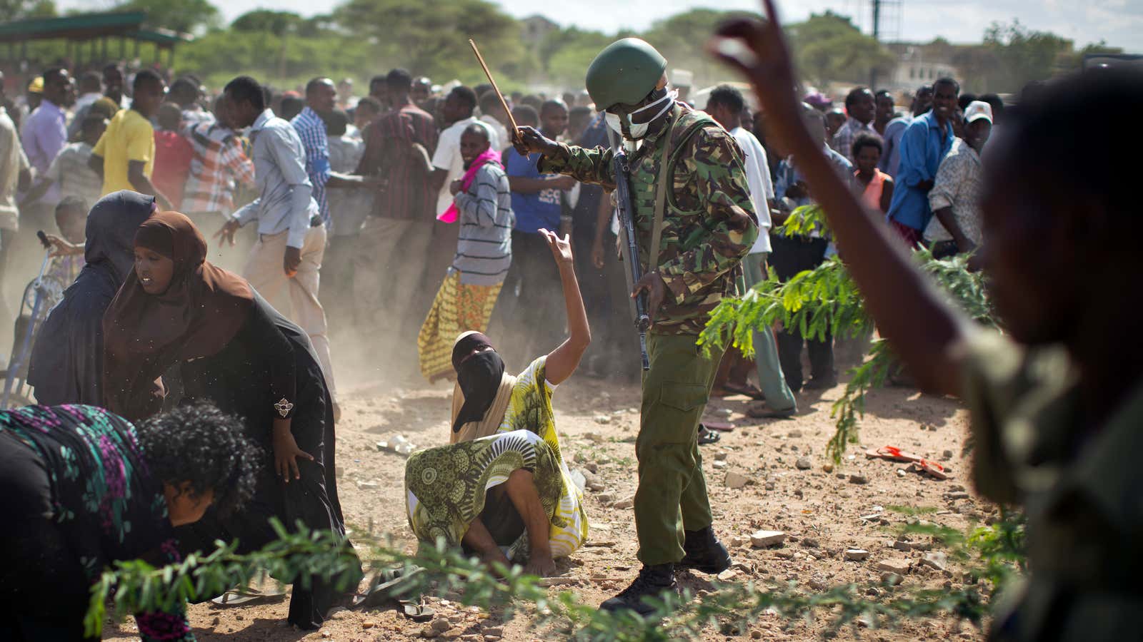 Kenyan soldier in immediate aftermath of Garissa attack