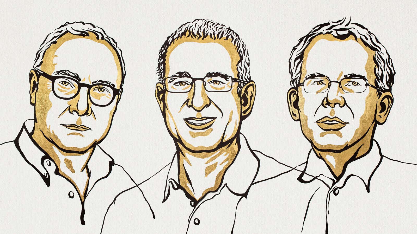 David Card, Joshua Angrist and Guido Imbens, winners of the 2021 Nobel Prize in Economics.