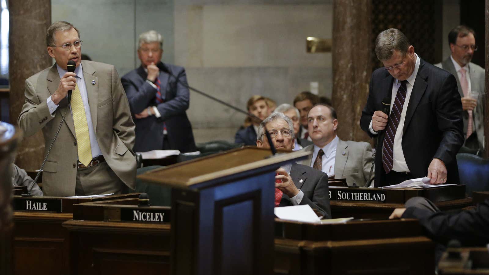 Tennessee senators debate the bill.