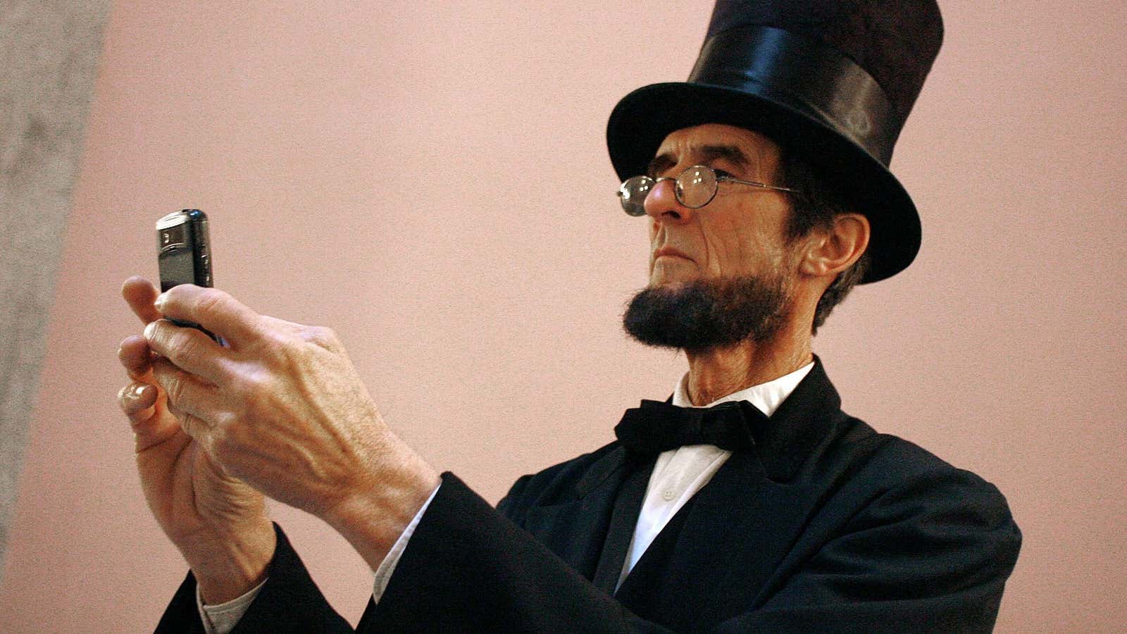 A man in Utah registered as “Abe Lincoln Brian Jenkins” to run for U.S. Senate. Above, an Abraham Lincoln impersonator.