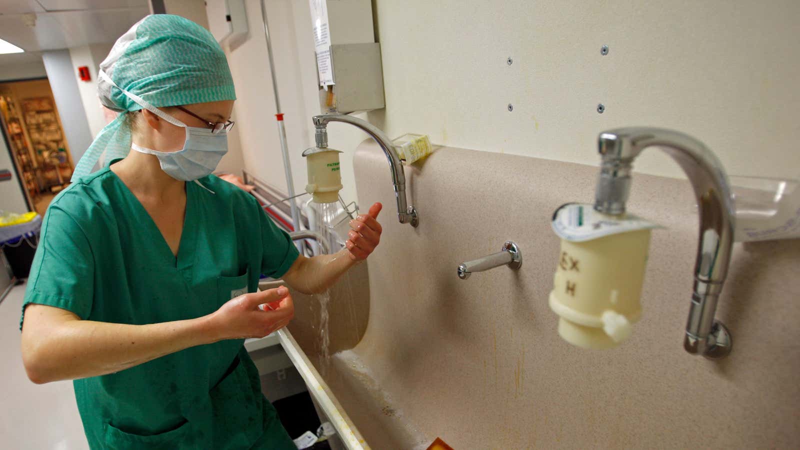 The bacteria were found lurking in sinks in patient rooms.