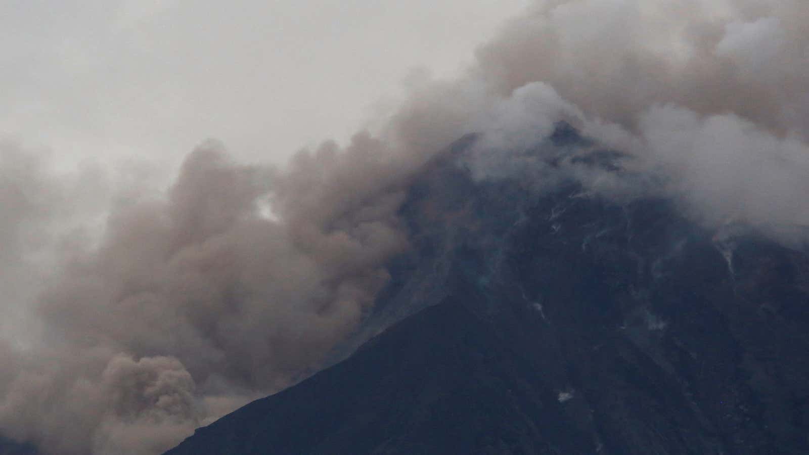 Thick clouds of ash.