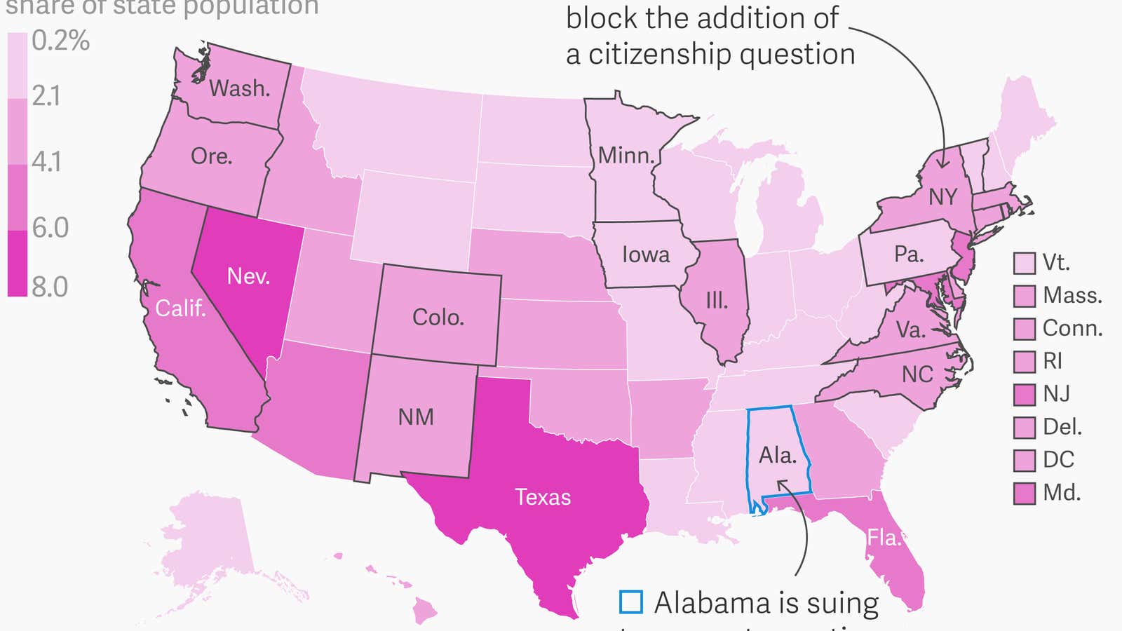 Alabama wants to exclude unauthorized immigrants from the US’s next census