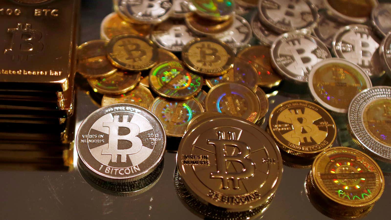 We’re pretty sure the only reason physical bitcoin exist is to help illustrate stories about digital currency.