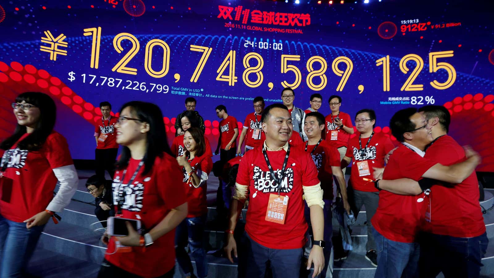 Every year is the biggest year. Above, Singles’ Day 2016.