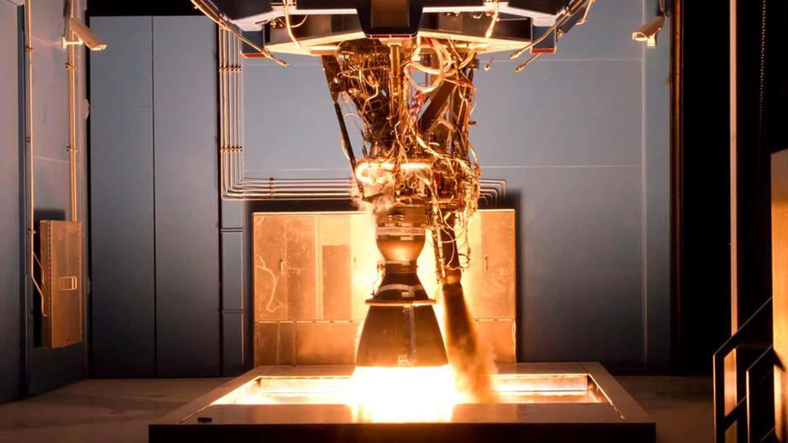 A Merlin engine undergoes testing.