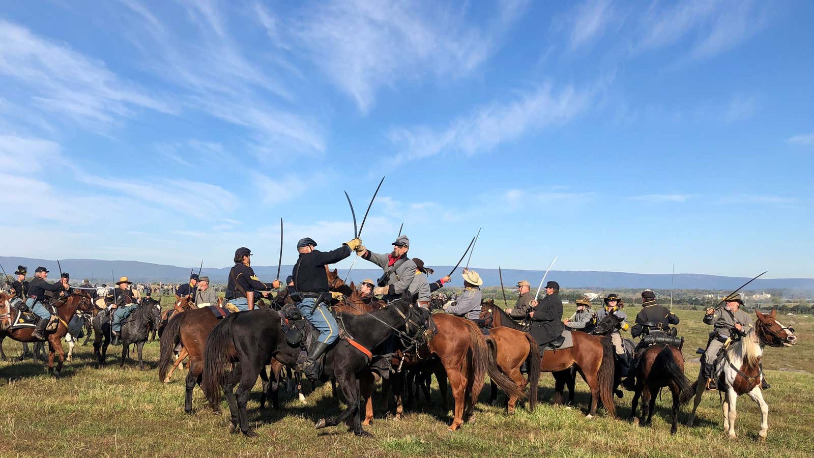 The suspect played a soldier in reenactments of the Battle of Cedar Creek.