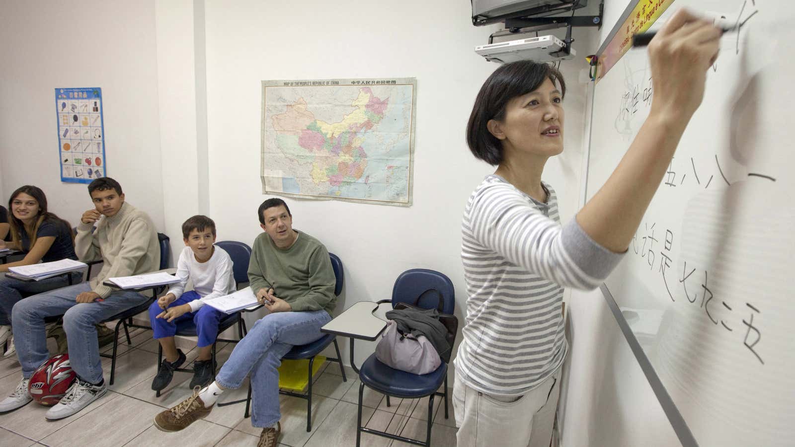 A Chinese class in Brazil. There&#39;s new writing on the wall now about the Asian economy.