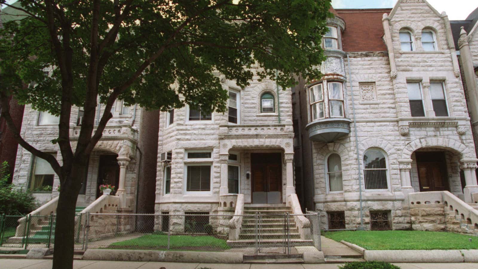 Homes line Martin Luther King Jr. Boulevard in Chicago. King called the city’s housing movement “the first step in a thousand-mile journey.”