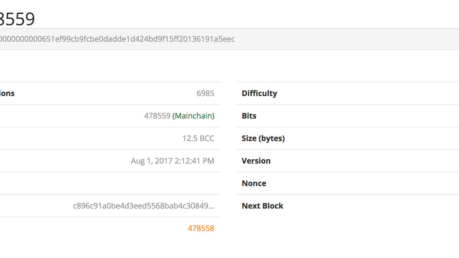 Bitcoin Cash’s very first block