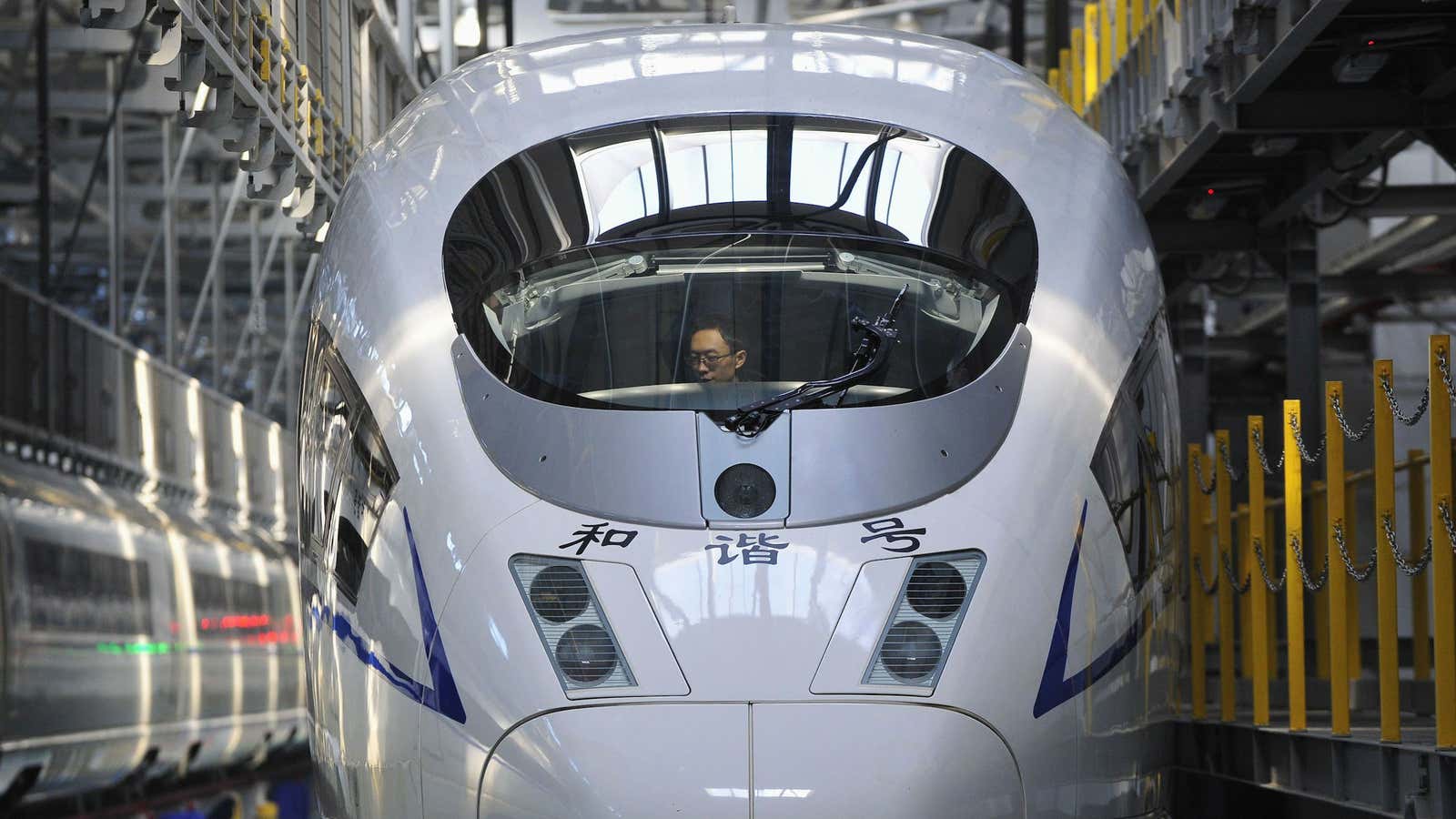 A bullet train in Shenyang, China.