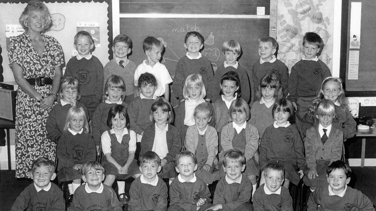 Teacher Gwen Mayor (left) and 16 of her pupils were killed in the Dunblane Primary School massacre.