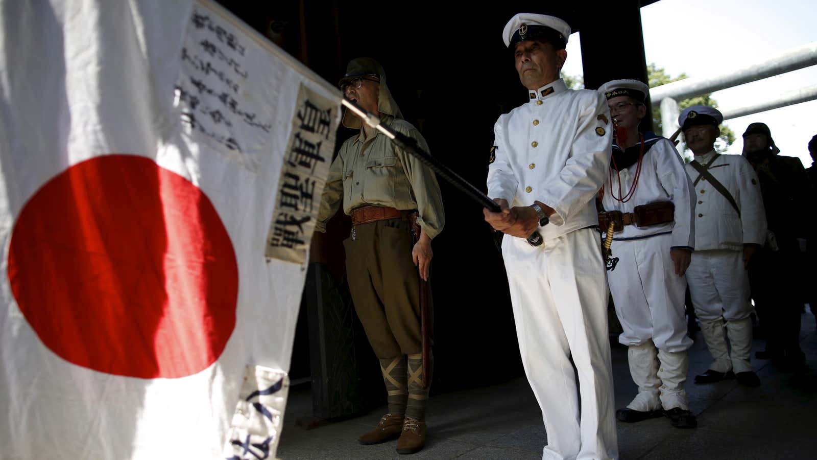 Honoring Japan’s war dead—and provoking China’s public—at the Yasukuni Shrine in Tokyo in August.