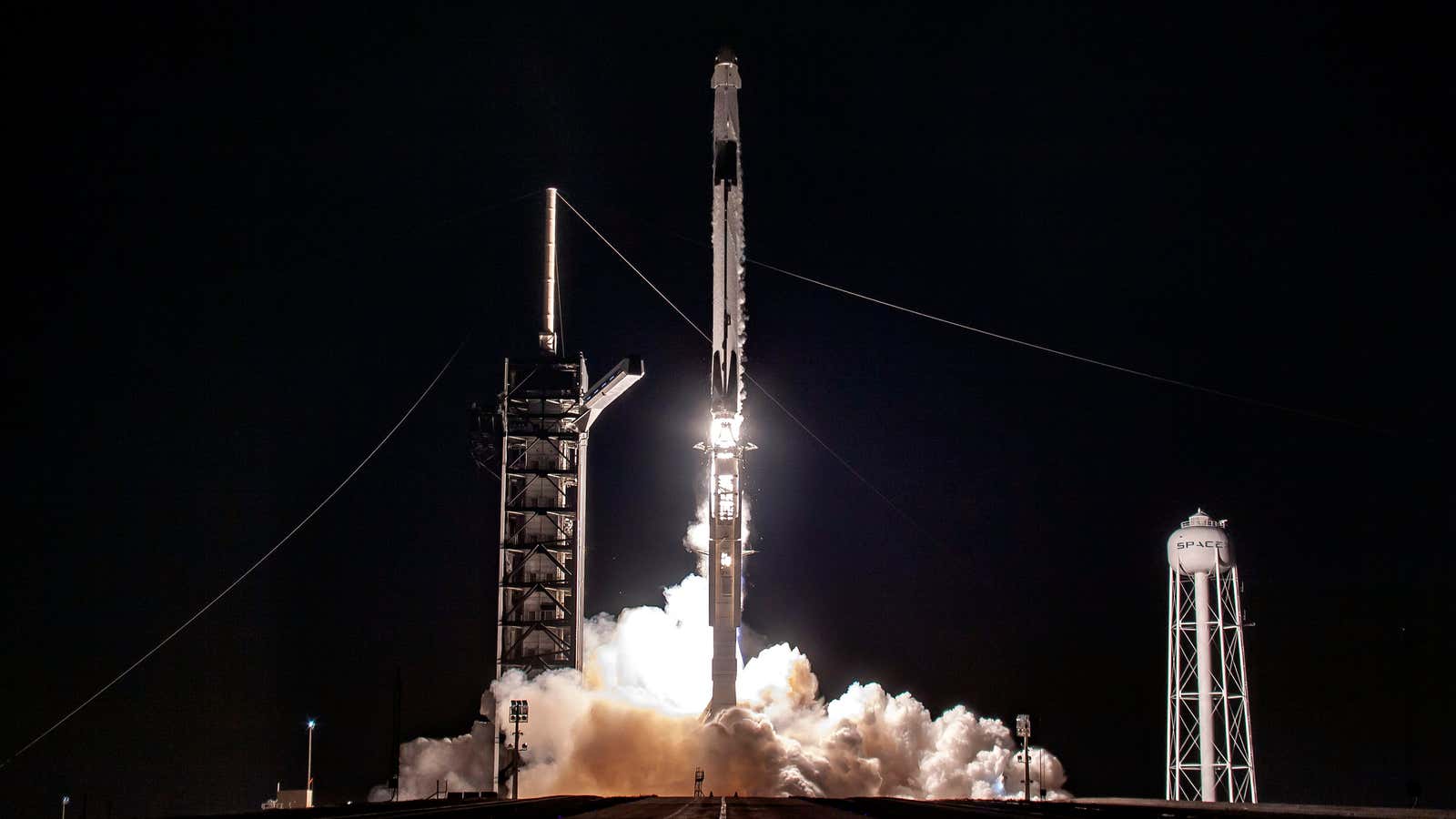 Today’s Falcon 9 rocket takes off during a March 2019 launch.