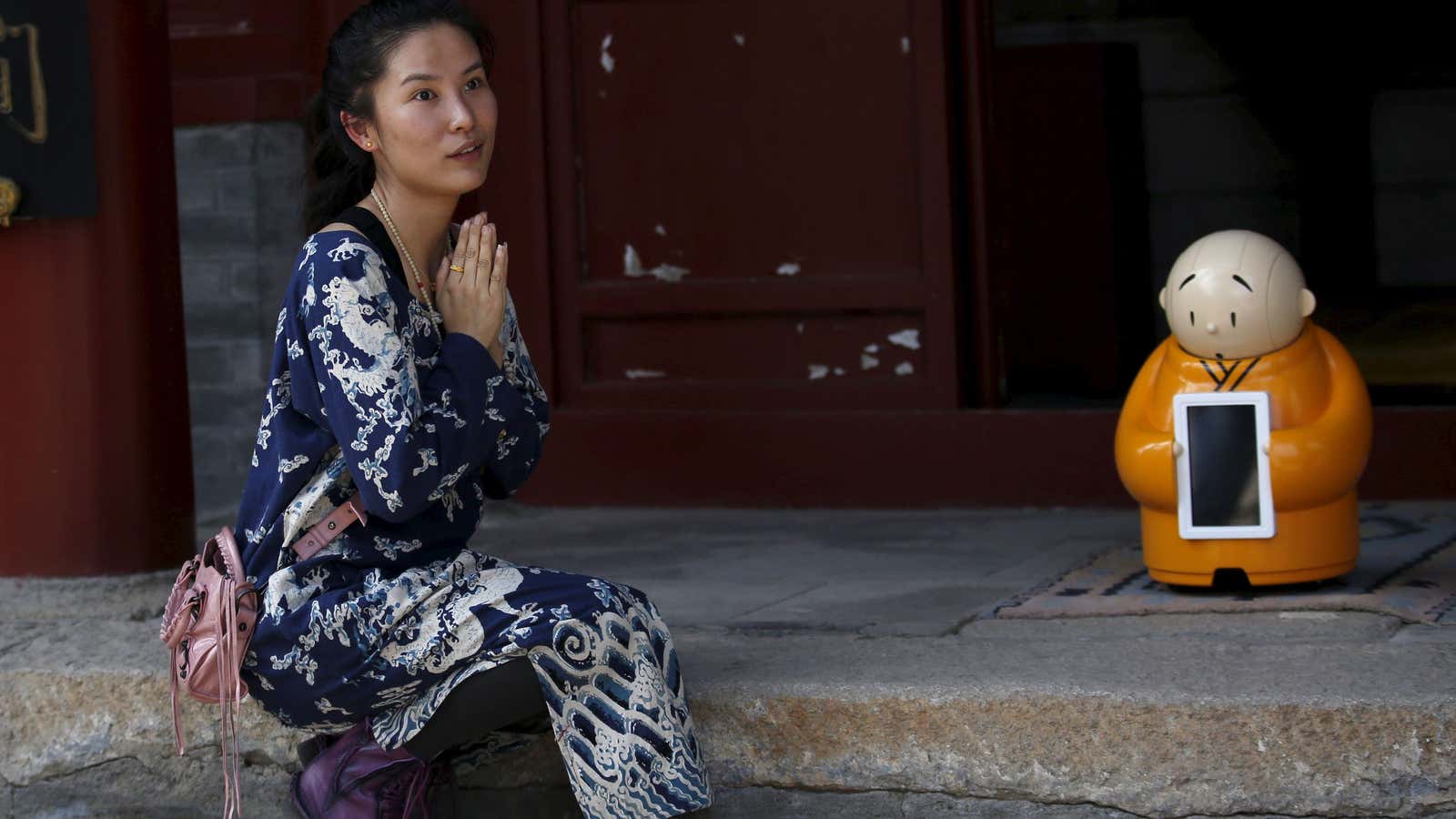 Longquan Temple was previously better known for developing its own robot.