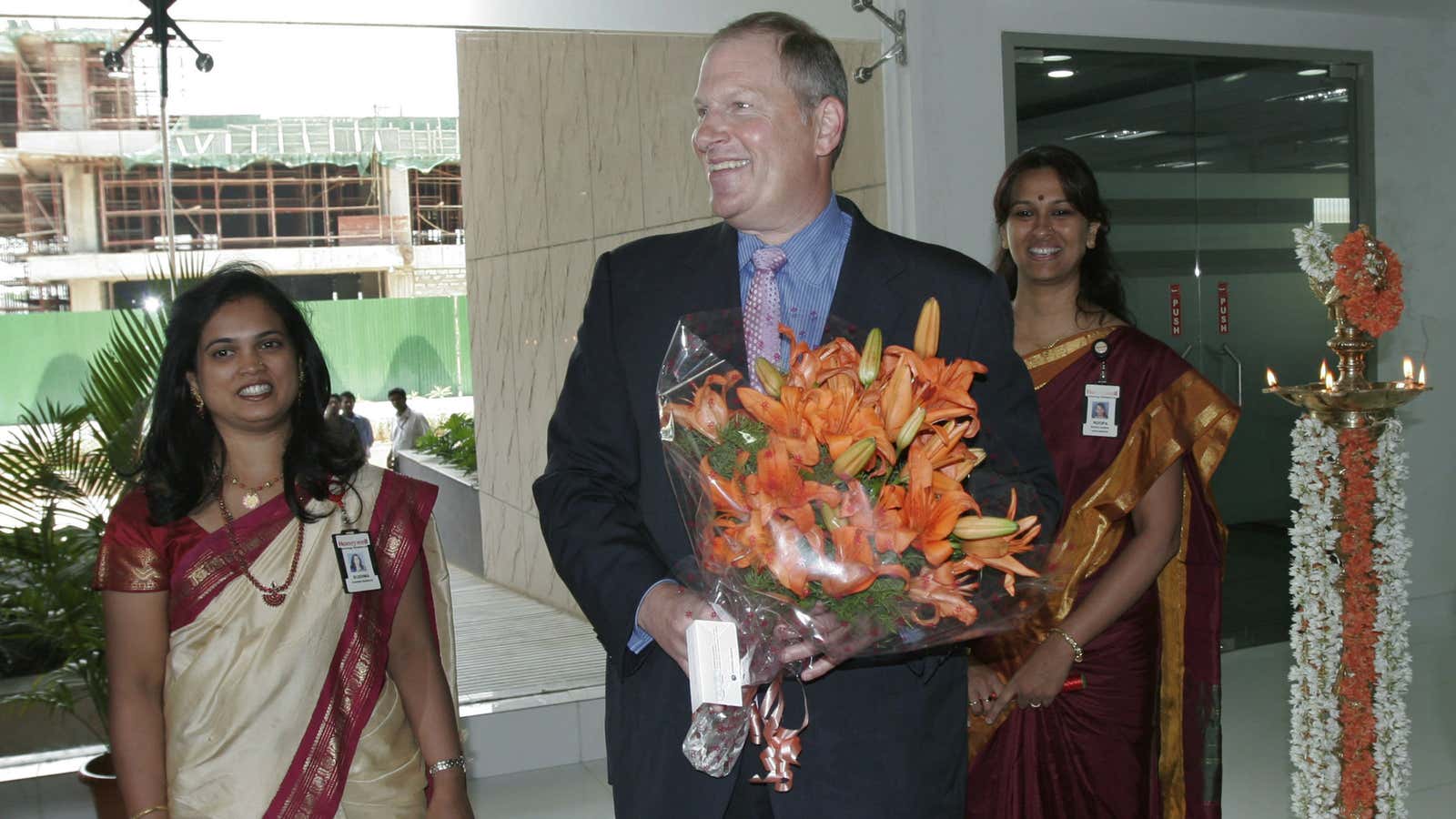 Dave Cote opens a Honeywell facility in Bangalore. If you want a warm reception, treats people with respect, he says.