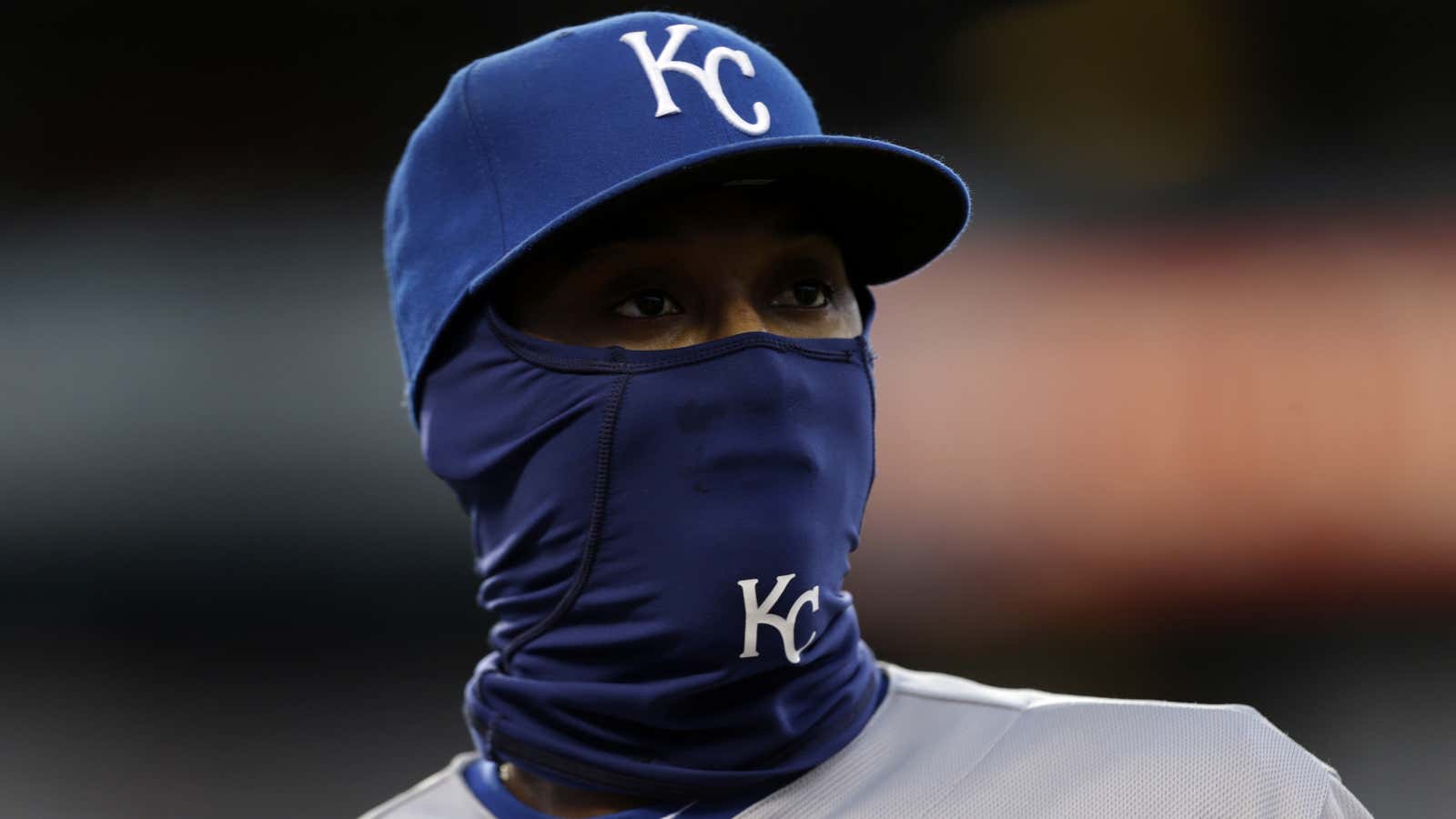 So cold, even the baseball players wear ski masks.