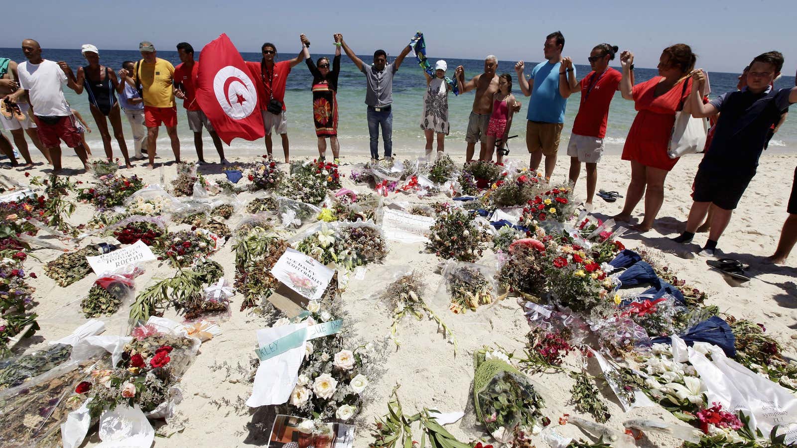 Commemorating the 38 people who died in the Sousse massacre.