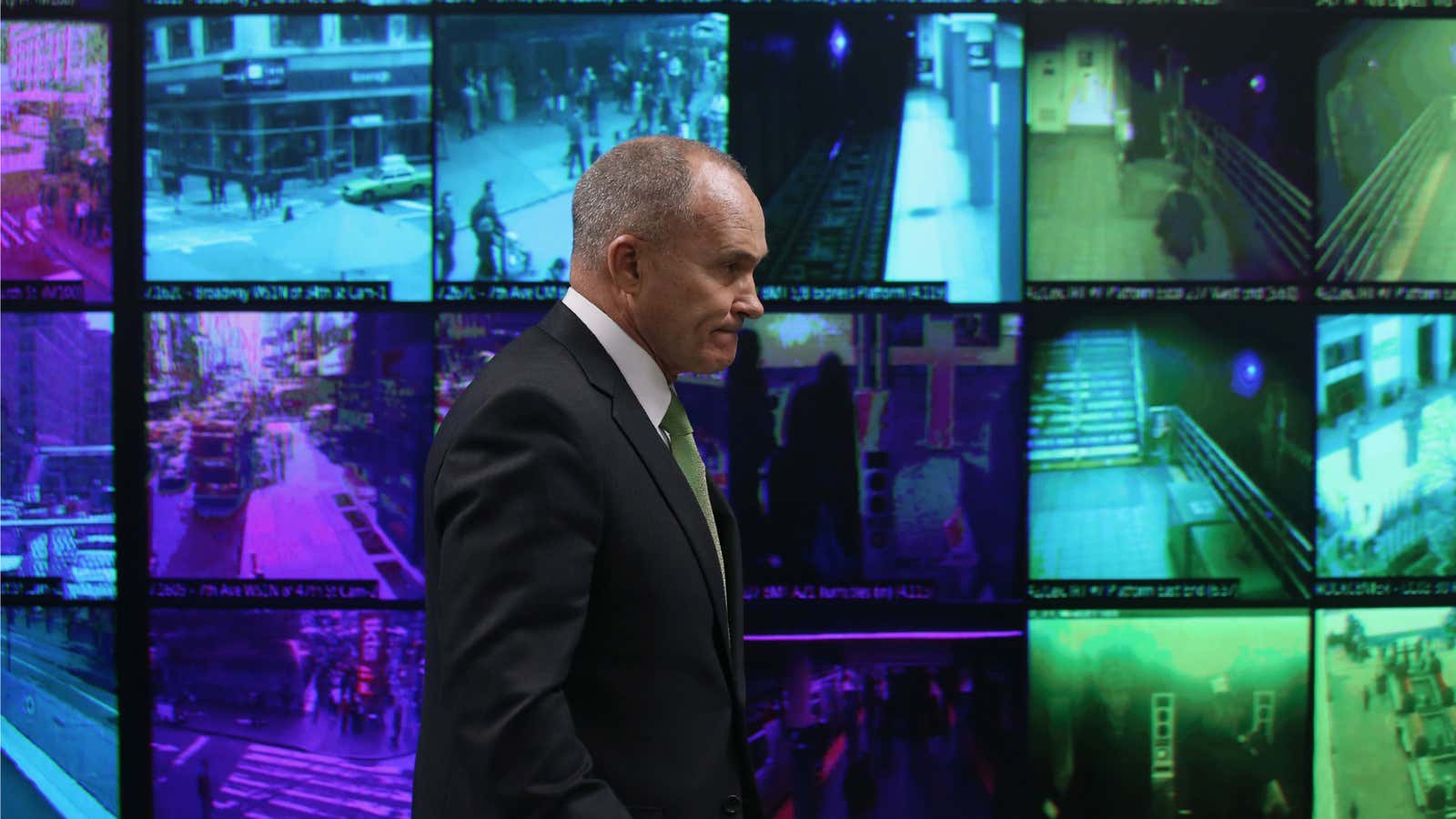 New York City’s top cop Ray Kelly passes security cameras. Good luck escaping his  surveillance in New York City.