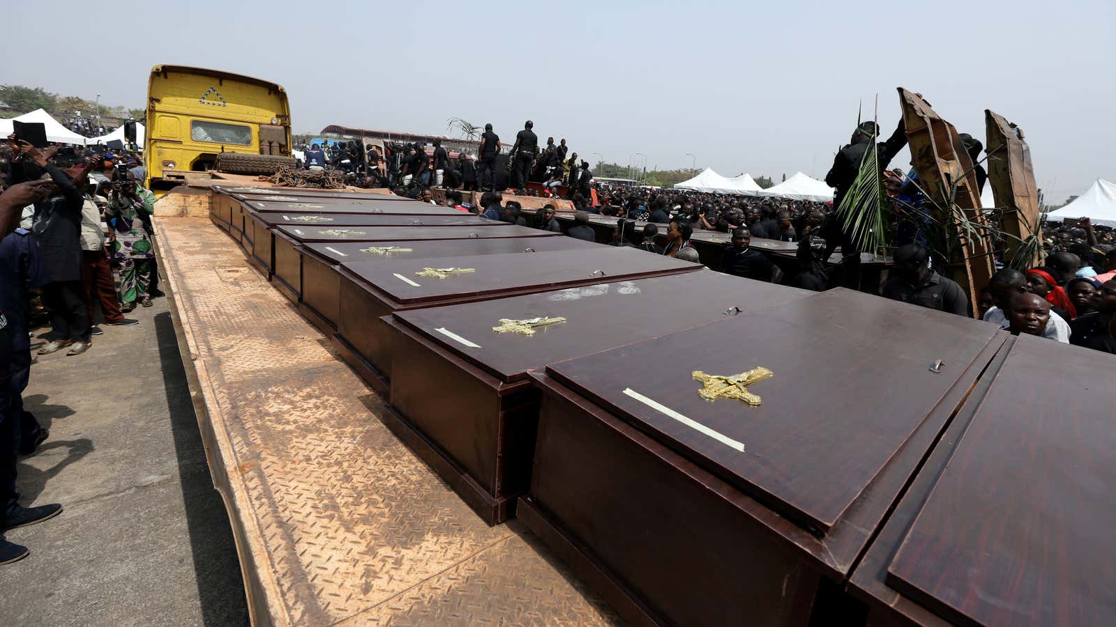 Mass burial in Benue for victims of herdsmen attacks.