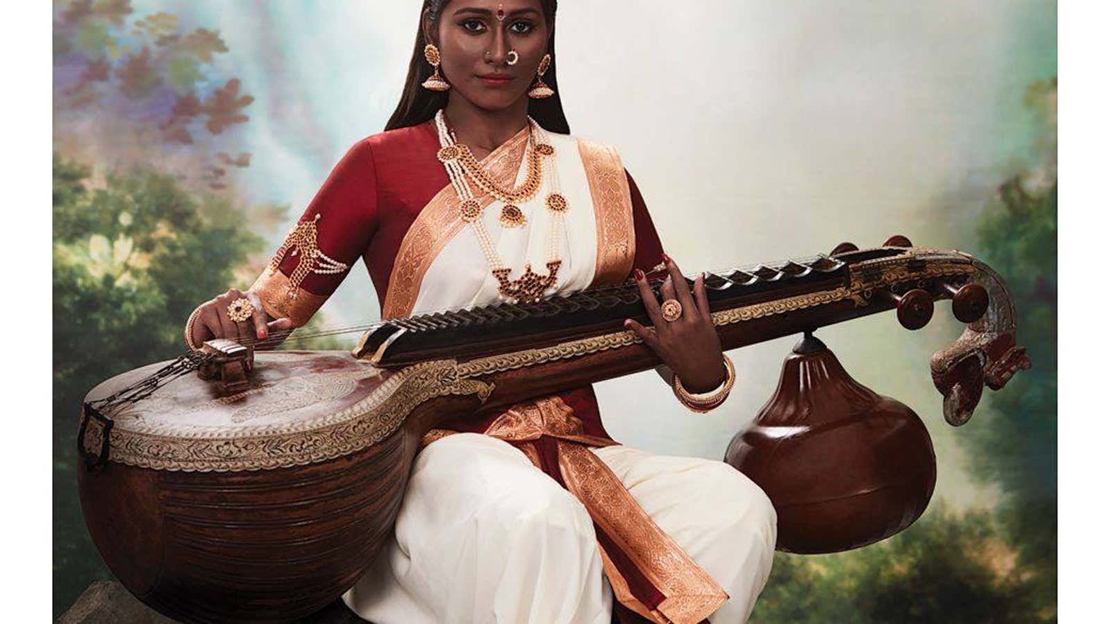 Dark is Divine: Goddess Saraswati.