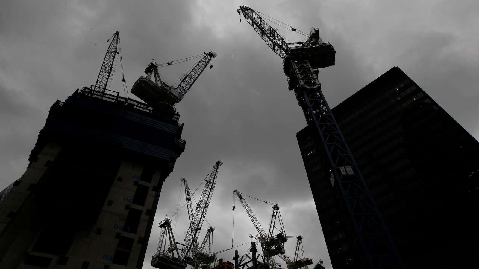 Construction in London’s financial district. Obviously nothing too big to fail here.