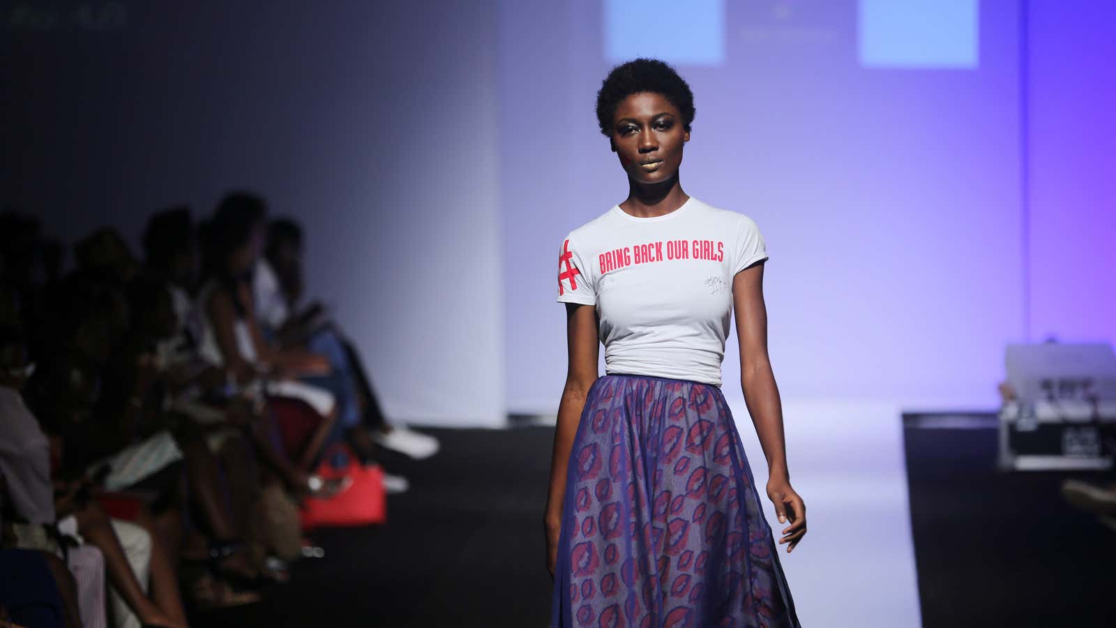 A model during Lagos Fashion and Design Week  2014.