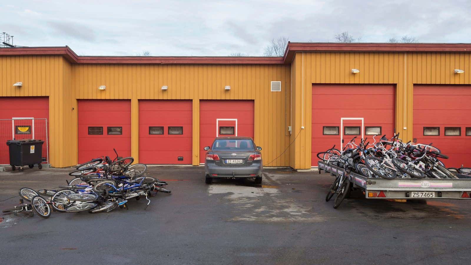 Abandoned bicycles in Kirkenes, Norway.