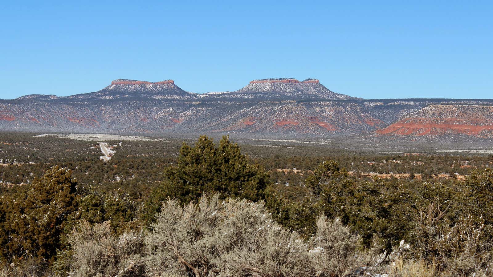 Bears Ears, the twin rock formations in Utahs Four Corners region is pictured in Utah