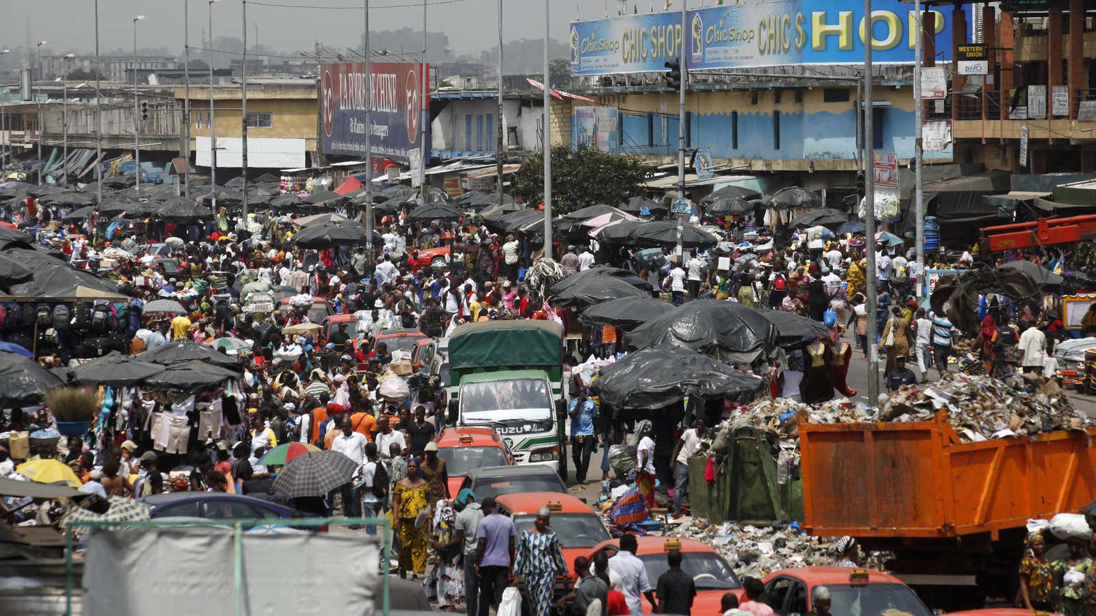 The Adjamé market in Côte d’Ivoire is being affected by Ebola.