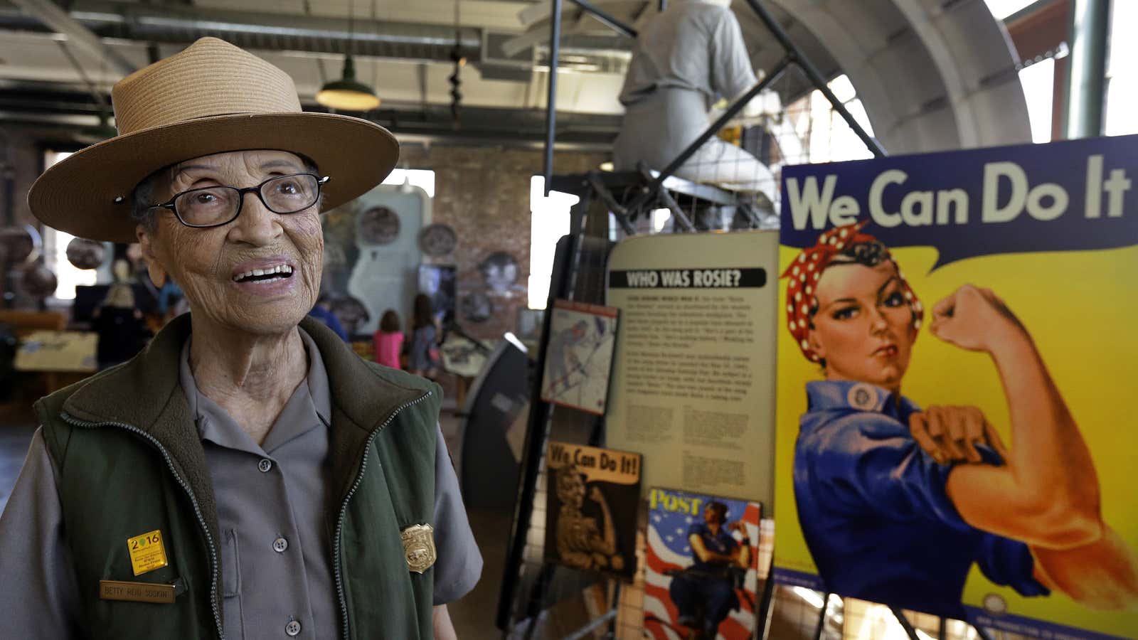 Betty Soskin, a 96-year-old park ranger, worked at a shipyard during World War II.