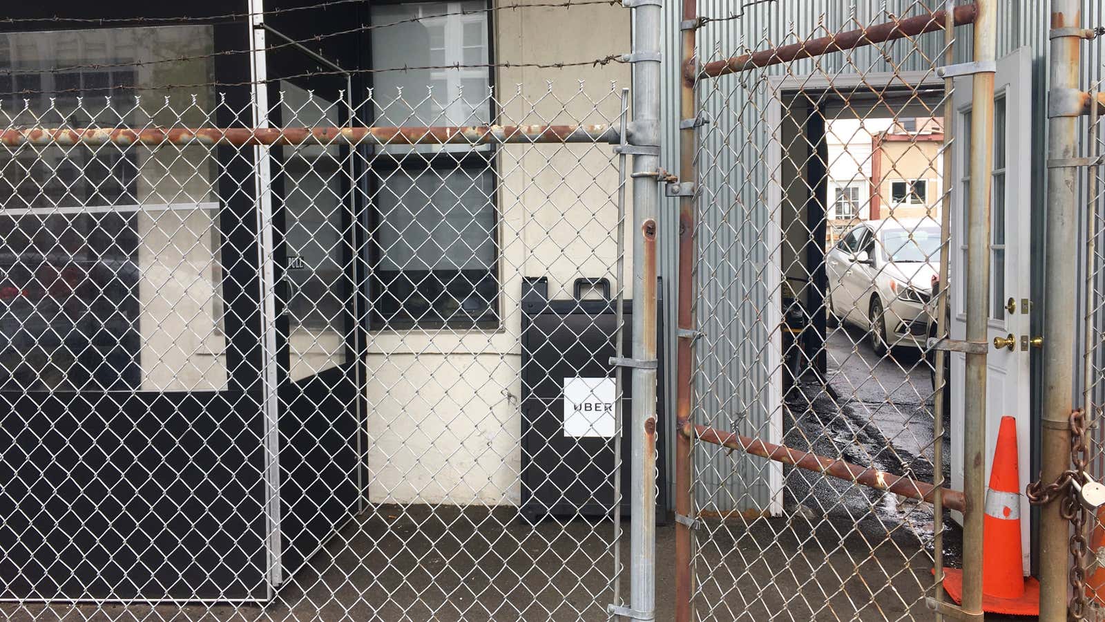 The entrance to Buggy TLC Rentals, one of Uber’s New York partner dealers, in Brooklyn’s Crown Heights.