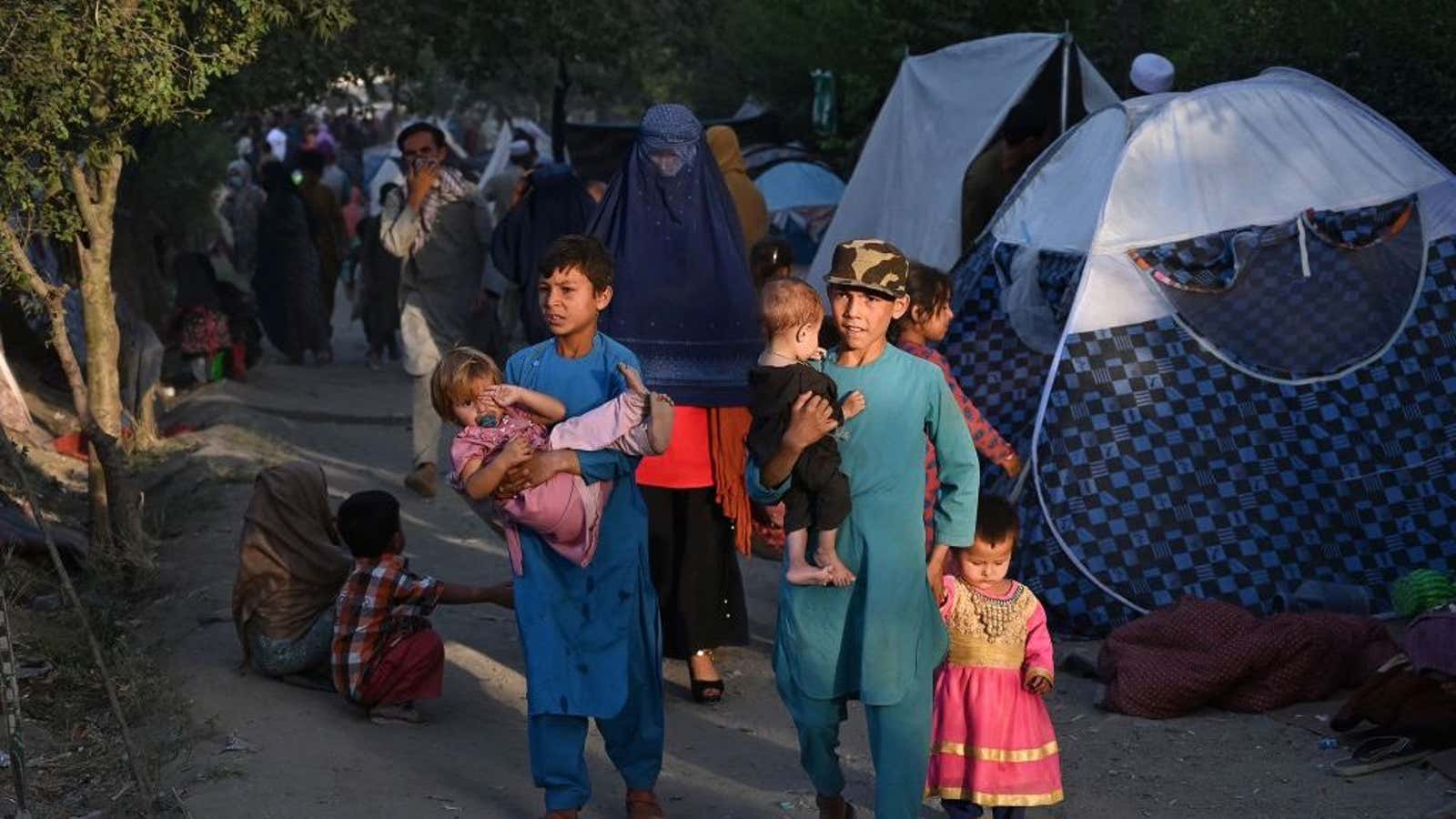 Many Afghans displaced by the Taliban have fled to Kabul.