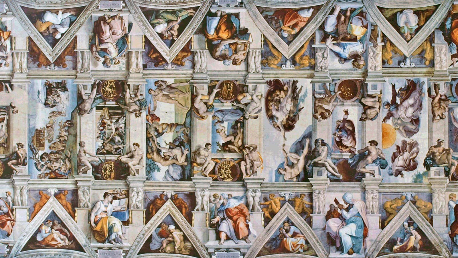 Image of the Sistine Chapel, generated by the Library of Babel.