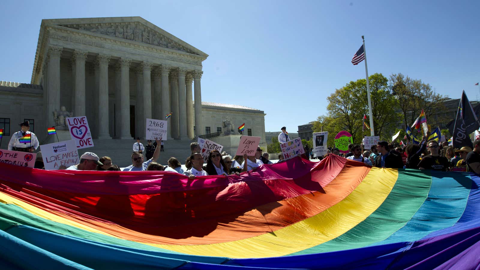 Outside the court today.