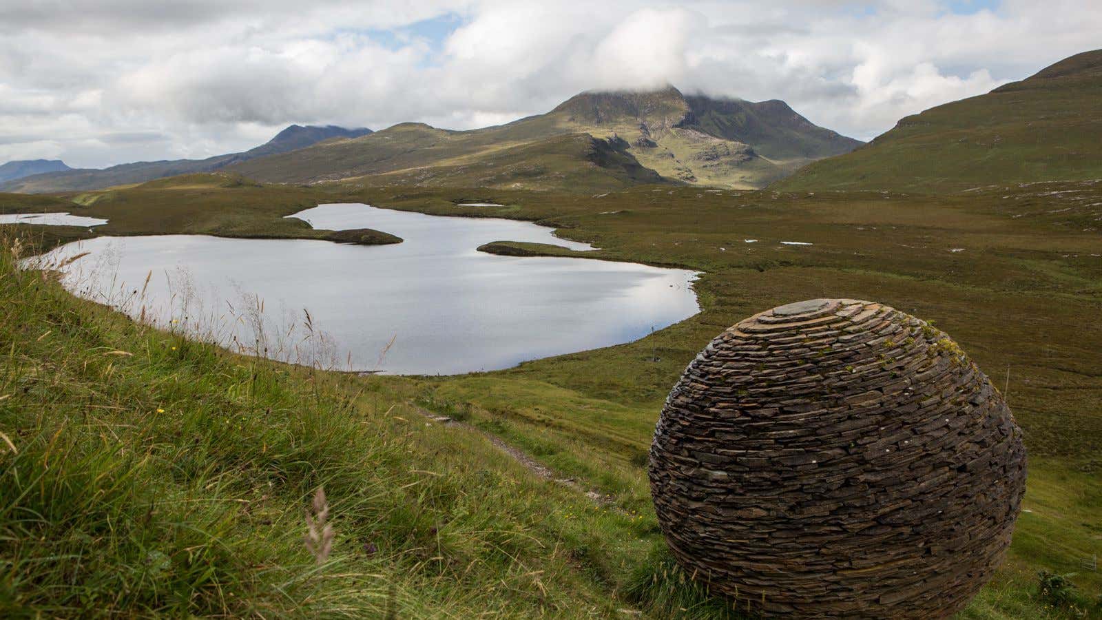 Knockan Crag, an popular area of geological interest along the Moin Thrust Belt.