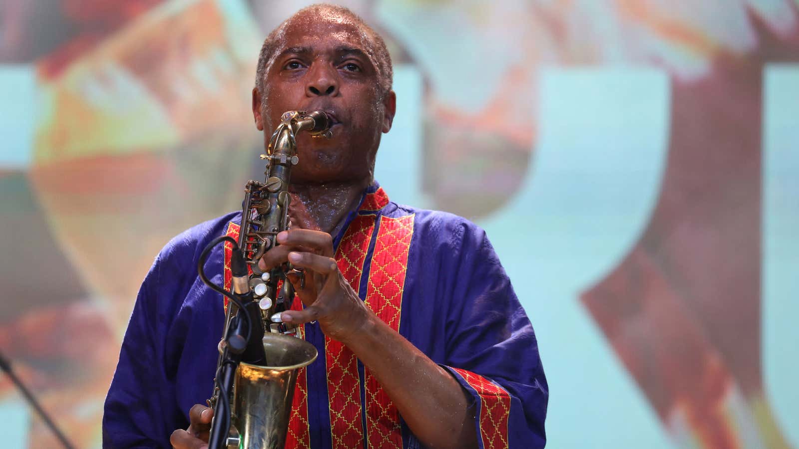 Nigerian musician Femi Kuti performs at the Afrika Shrine in Lagos.