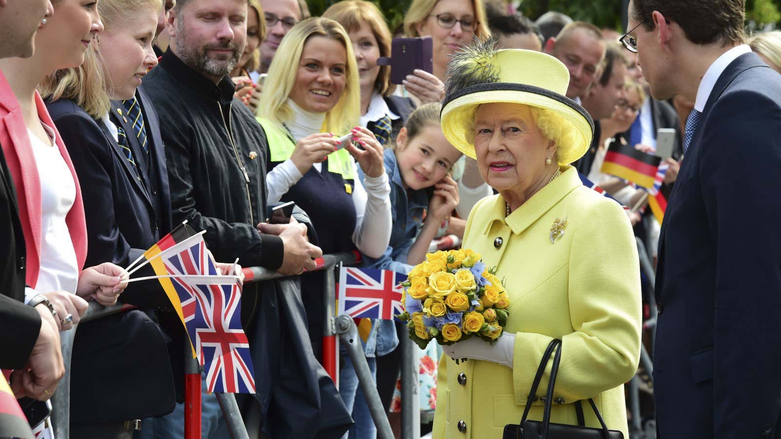 The Queen visited Berlin a month ago.