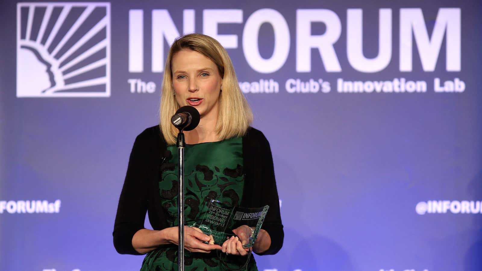 Yahoo CEO Marissa Mayer speaks at a Salesforce event at the Commonwealth Club in San Francisco, California October 30, 2014. REUTERS/Robert Galbraith (UNITED STATES –…