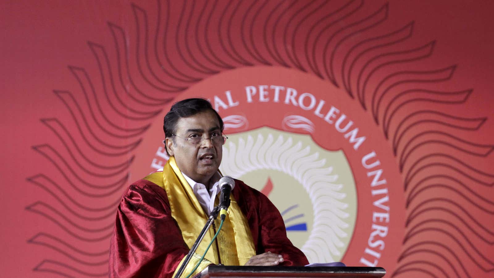 Mukesh Ambani—India’s richest man and head of Reliance Industries—preaches to the choir.