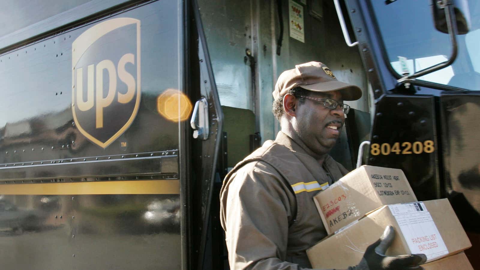 UPS is contemplating replacing friendly drivers with dog-size helicopters that sound like angry bees.