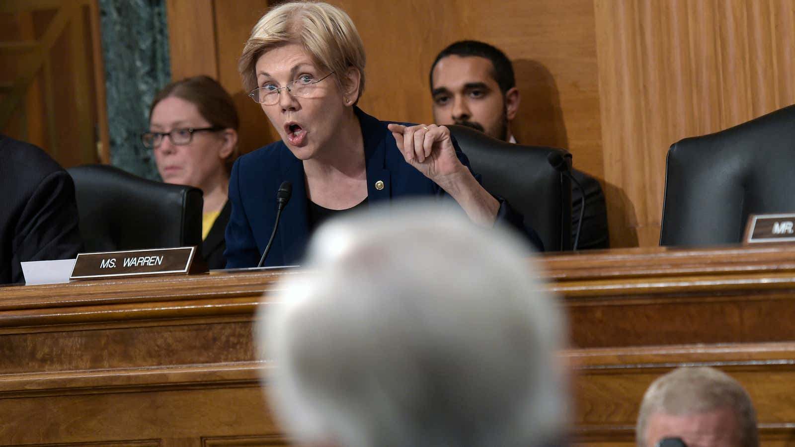 Elizabeth Warren is having none of this aw-shucks business.