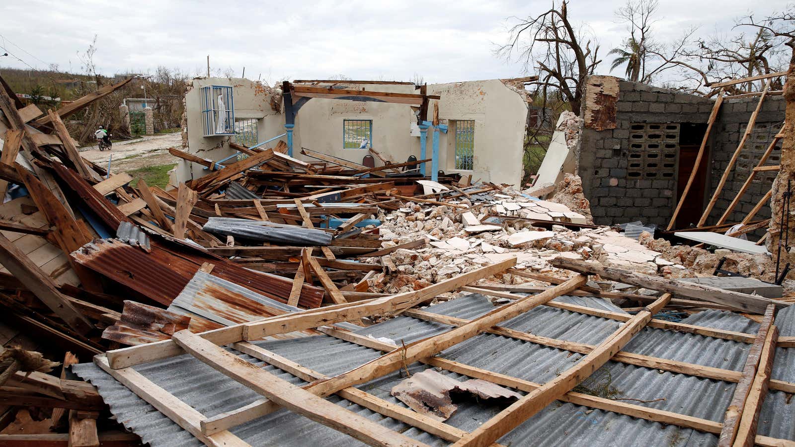 A trail of destruction in Haiti.