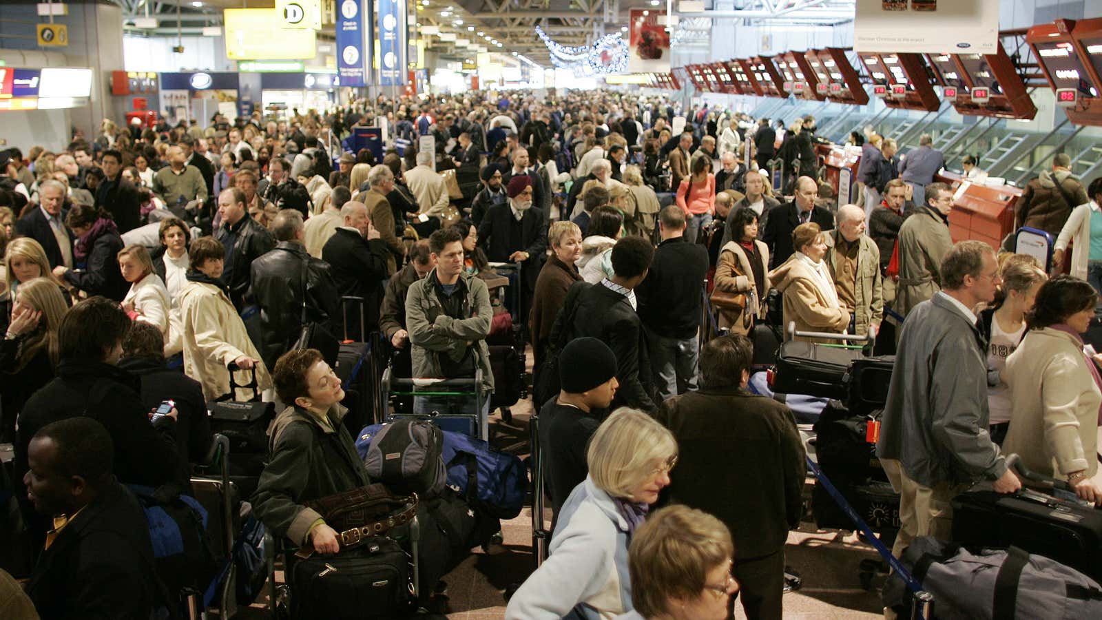 Heathrow’s sea of humanity.