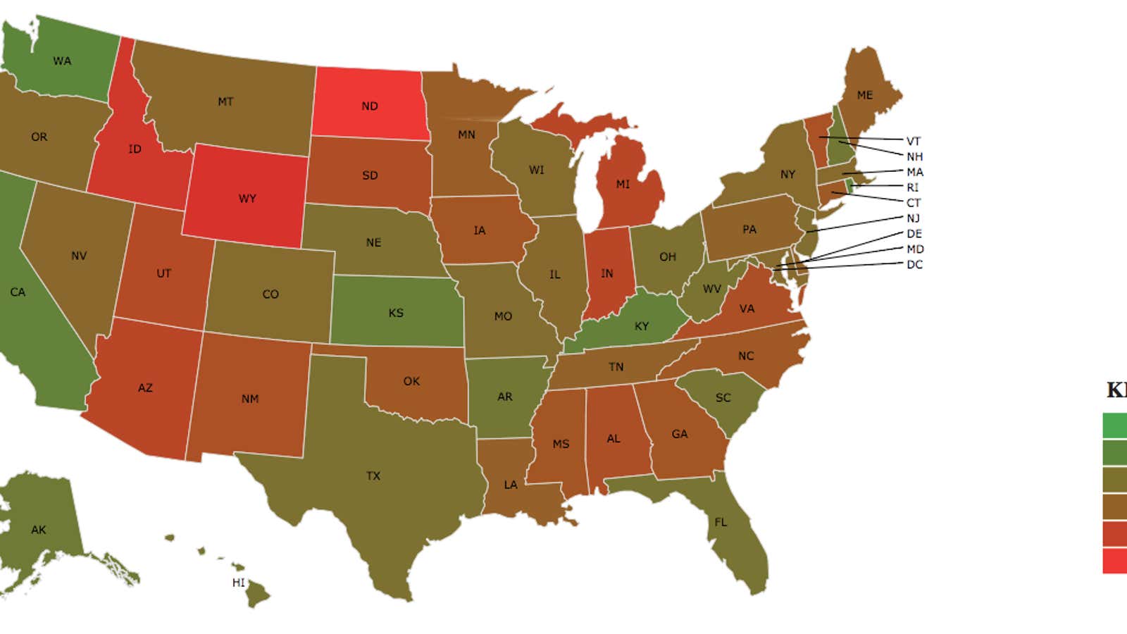 North Dakota has the weakest anti-corruption laws of any US state.