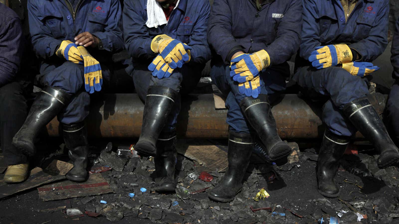 Shanxi miners with nothing to do.