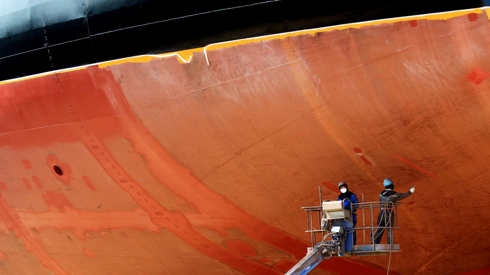 The writing’s on the hull.