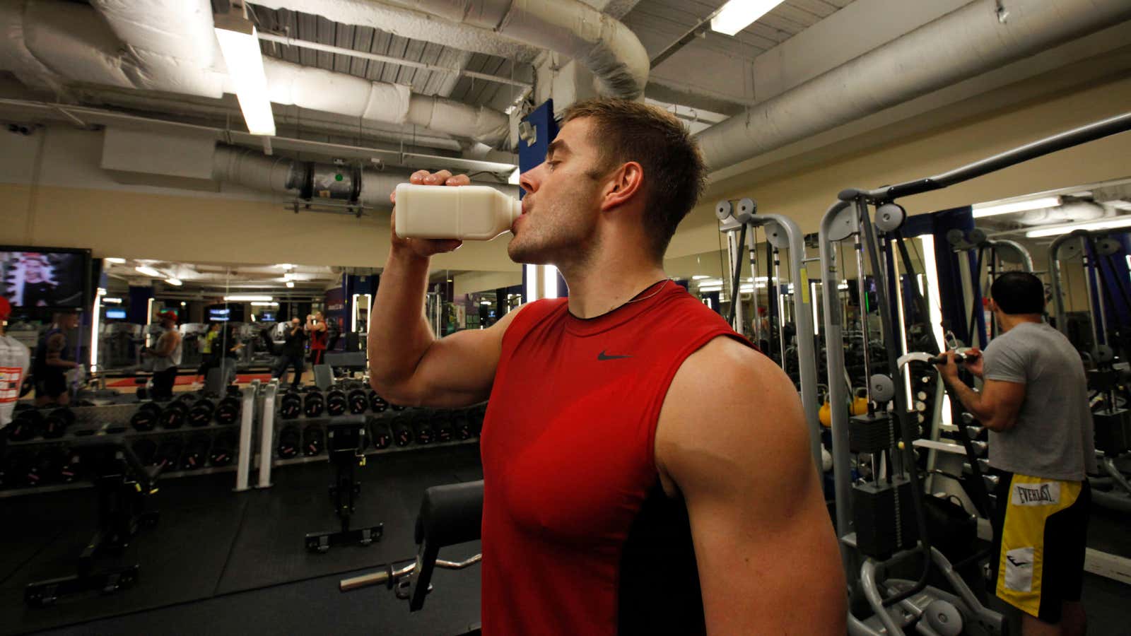 Nothing like a post-workout glass of milk.