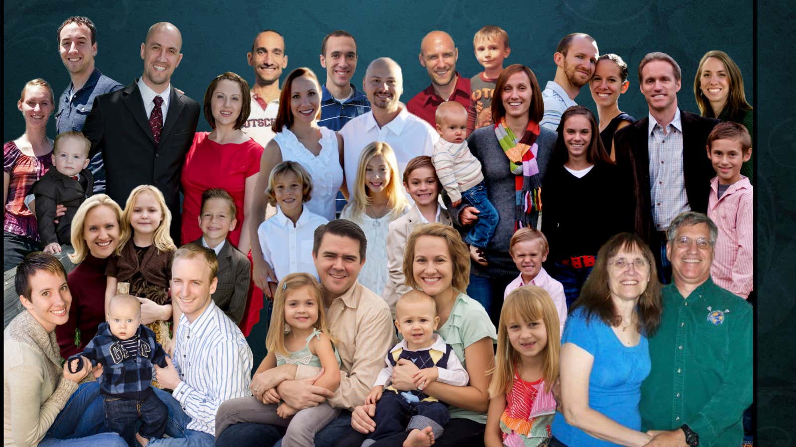 The Thompson family photo. Or Photoshop, since they haven’t all been in the same place since 1998.